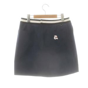 archivio 配色プリ?ツ ミニスカート ゴルフウェア 40 紺 ネイビー 緑 グリーン /AT OS