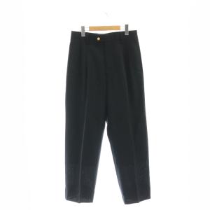 logo fresco tuck tapered pants テーパードパンツ ウール 40 紺 /MI