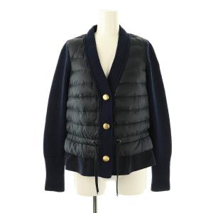 MAGLIONE メタルボタン カシミヤ混ニット ダウンカーディガン S ネイビー