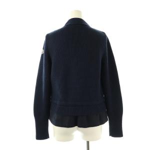 MONCLER MAGLIONE メタルボタン カシミヤ混ニット ダウンカーディガン S ネイビー