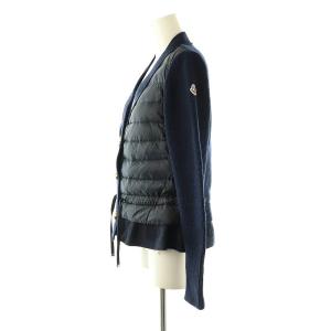 MONCLER MAGLIONE メタルボタン カシミヤ混ニット ダウンカーディガン S ネイビー
