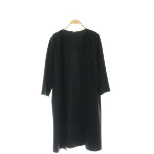 トリアセジョーゼットコート ロング 薄手 ブラック /DO OS