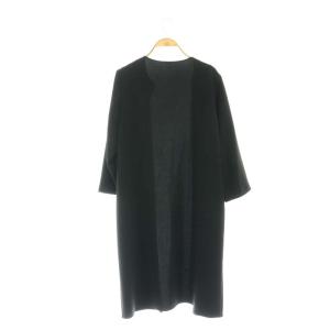 MUSE de Deuxieme Classe トリアセジョーゼットコート ロング 薄手 ブラック /DO OS