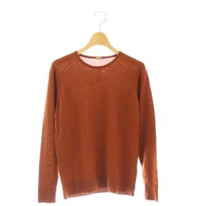 FF30 クルーネックプルオーバーニット セーター ウール 38 オレンジブラウン /DO OS