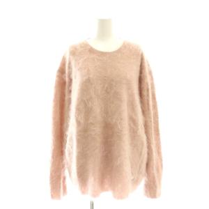 ファーカシミヤニットプルオーバー セーター 長袖 44 スモークピンク /ES OS S