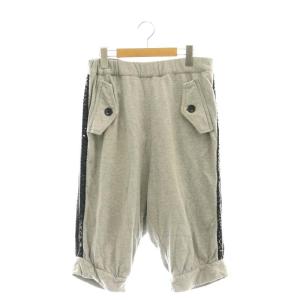 コムデギャルソン スパンコール サルエルスウェットクロップドパンツ カプリ丈 グレー ブラック /ES