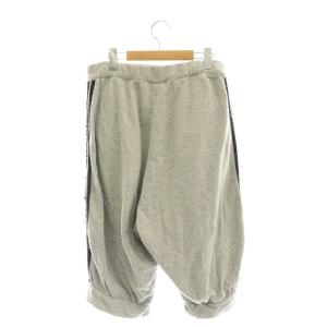 JUNYA WATANABE コムデギャルソン スパンコール サルエルスウェットクロップドパンツ カプリ丈 グレー ブラック /ES