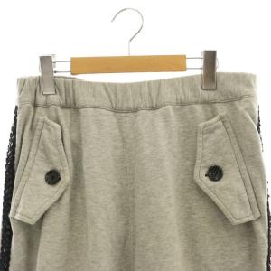 JUNYA WATANABE コムデギャルソン スパンコール サルエルスウェットクロップドパンツ カプリ丈 グレー ブラック /ES