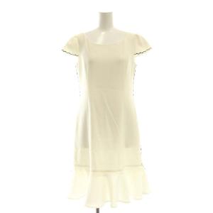 6726030 サイドリボン ワンピース 膝丈 半袖 34 ホワイト ブラック /ES OS SH