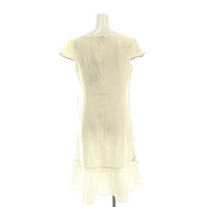 René 6726030 サイドリボン ワンピース 膝丈 半袖 34 ホワイト ブラック /ES OS SH