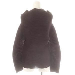 me ISSEY MIYAKE MI33FJ093 ハイネックプルオーバー カットソー 長袖 ボトルネック ダークパープル /ES OS