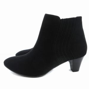 himiko 美品 ウォーターマッサージ WATER MASSAGE ブーティ サイドジップ ヒール スエード 24.5cm