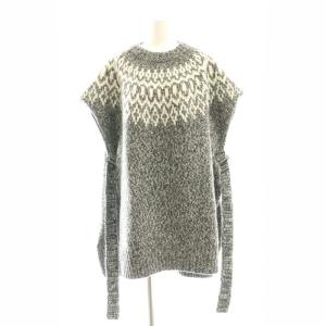 ノルディック柄 ニット ベスト 1 グレー ホワイト