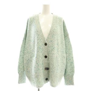 Melange cardigan ミックスカラー ニット カーディガン S ブルー グリーン /DF OS