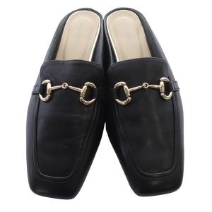 himiko スクエアトゥ ビット ミュール サンダル レザー M 黒 ブラック /SR26 AD