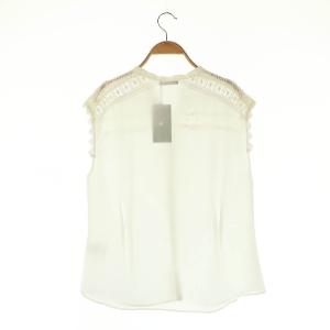 ROSSO レース切替 ノースリーブ ブラウス FREE 白 /MI OS AD