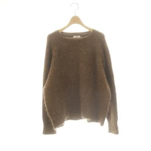 24AW アルパカMIX スパンコールニットプルオーバー セーター 長袖 ブラウン /DF OS