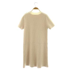 CELFORD × ハナエモリ HANAE MORI モノグラムニットワンピース ミニ 半袖 36 ピンク /MY OS