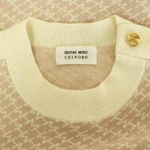 CELFORD × ハナエモリ HANAE MORI モノグラムニットワンピース ミニ 半袖 36 ピンク /MY OS