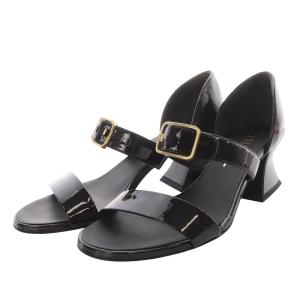 CHANEL サンダル デザインヒール ココマーク 36C ブラック G39050