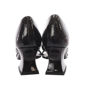 CHANEL サンダル デザインヒール ココマーク 36C ブラック G39050