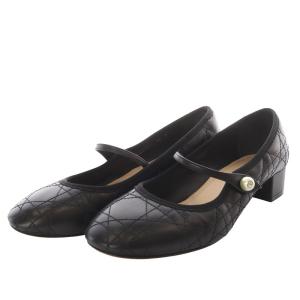 Christian Dior 24SS カナージュ キルティング カーフスキン バレエパンプス 36 ブラック