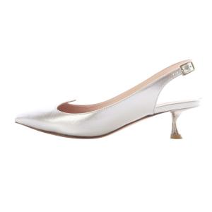 ROGER VIVIER アイラブヴィヴィエ スリングバック パンプス ポインテッドトゥ ピンヒール 35.5 シルバー色 /SR8