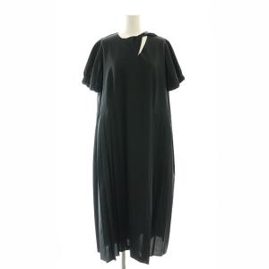 タフタギャザーワンピース プリーツ 1 黒 /MI OS