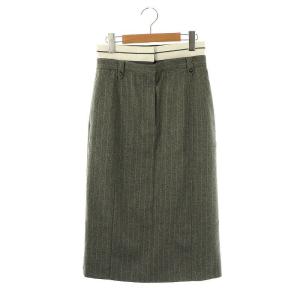 24AW Double waist middle SK タイトスカート ストライプ 36 グレー /MI