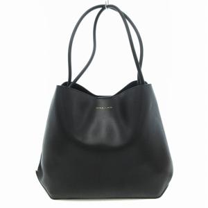 トートバッグ ロゴ レザー 黒 ブラック /JS