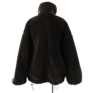 Discoat 24AW カーリーファースタンドブルゾン ボアジャケット オーバーサイズ F ダークブラウン /ES OS