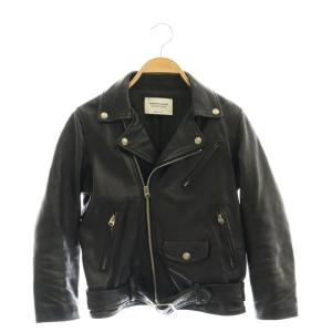 レザー ライダースジャケット ジップアップ 130 ブラック /HK OS