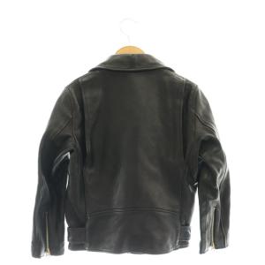 beautiful people レザー ライダースジャケット ジップアップ 130 ブラック /HK OS