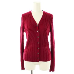 24AW イタリア糸 RIB Vネックカーディガン ニット ウール 赤 /MI OS
