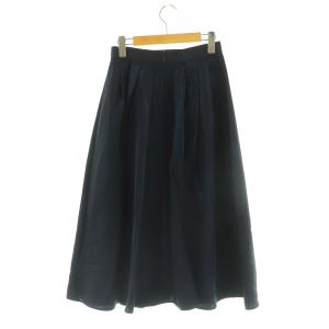 ANAYI 23AW メタリッククロスカールタック スカート ロング 36 ネイビー /MY OS
