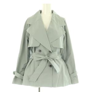 トレンチコート ショート丈 ワイド ベルト付 36 ライトグレー /MY OS