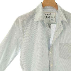 Frank&Eileen フランクアンドアイリーン ×ロンハーマン Ron Herman ストライプ シャツ 長袖 XXS ブルー ホワイト /ES OS
