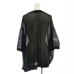 JOURNAL STANDARD LUXE 24SS メッシュ クルーネックTシャツ ニット 五分袖 ブラック /HK OS