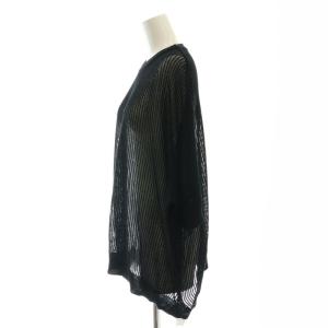JOURNAL STANDARD LUXE 24SS メッシュ クルーネックTシャツ ニット 五分袖 ブラック /HK OS