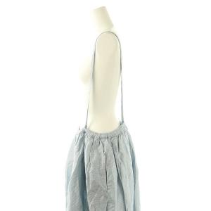 JOURNAL STANDARD LUXE エアワッシャー キリカエギャザースカート マキシ ロング ストライプ F 水色 23060440035020