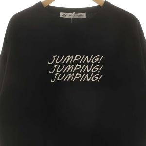 JOURNAL STANDARD LUXE プリントT JUMPING Tシャツ カットソー 五分袖 オーバーサイズ M ブラック /ES OS