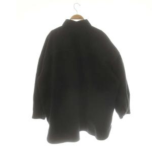JOURNAL STANDARD LUXE コットンメルトンCPOシャツ 長袖 オーバーサイズ ブラック /ES OS