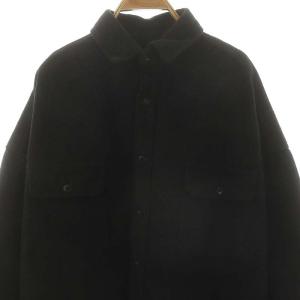 JOURNAL STANDARD LUXE コットンメルトンCPOシャツ 長袖 オーバーサイズ ブラック /ES OS