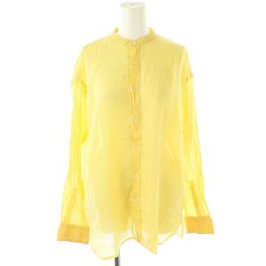GAUSE BANDED COLLAR SHIRT シャツ 長袖 バンドカラー 3 黄 イエロー /AT