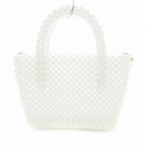 CELFORD 2WAY ハンドバッグ ショルダー ビーズポシェット フェイクパール 白 ホワイト /JS
