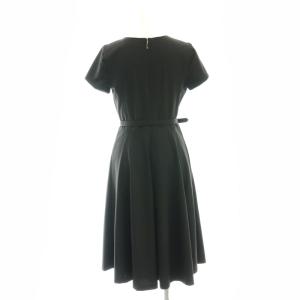 LAUREN RALPH LAUREN Vネック 半袖 ワンピース ベルト付き 0 濃紺 /MI OS