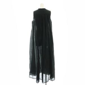 MARIHA 小鳥の歌のドレス ノースリーブ シャツワンピース バンドカラー 36 黒 /MI OS