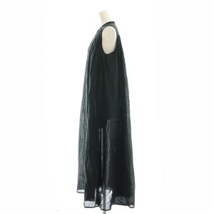 MARIHA 小鳥の歌のドレス ノースリーブ シャツワンピース バンドカラー 36 黒 /MI OS