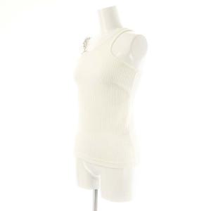 JOHN LAWRENCE SULLIVAN チェーンストラップ タンクトップ リブ S 白 ホワイト /AT OS