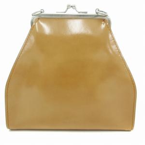 HANDY ERRAND BIL ショルダーバッグ ミニ エナメル がま口 茶 ブラウン /JS